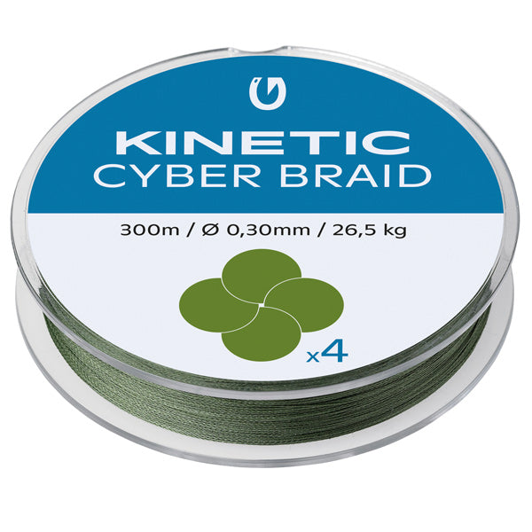 Kinetisk, Cyber ​​​​braid 4, 0,20 mm / 18,0 kg, støvete grønn, 150 m