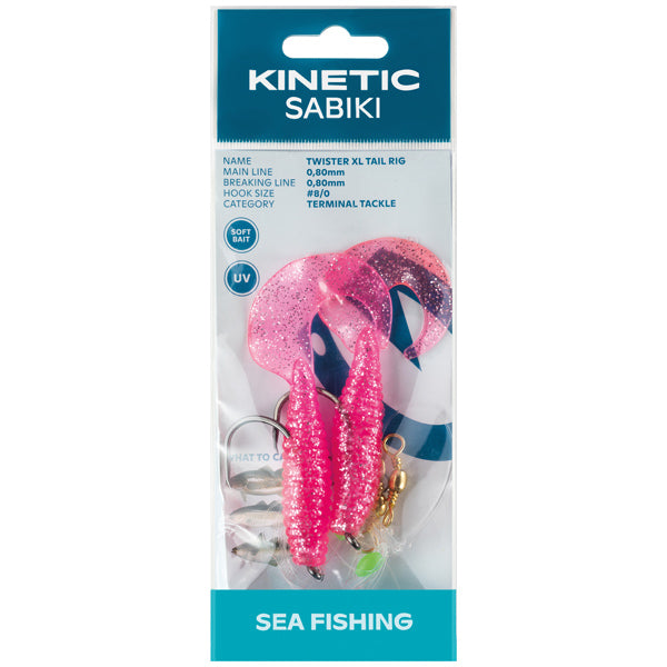 Kinetic, Sabiki Twister XL, Rosa/Silber, #8/0 Haken, Ø 0.8 mm