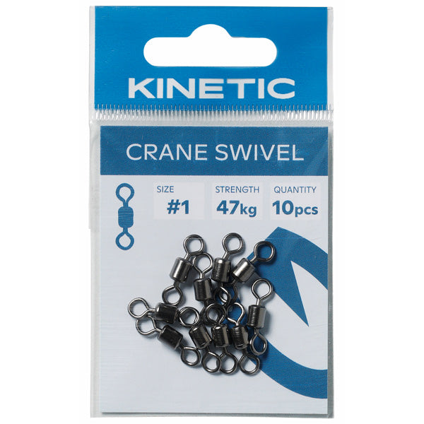 Kinetic, Crane swivel #8, 10 stk, sort messing