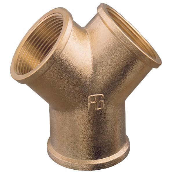 Guidi, Y-beslag 3-veis 1 1/2", Messing, UNI EN 12165 - CW617N