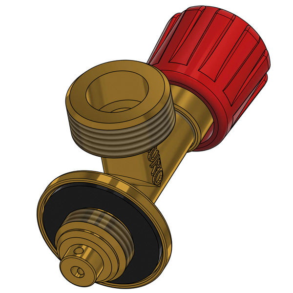 IGT, stengeventil for blå gassflaskeregulator, M16x1,5/G2, FR og EU reg.