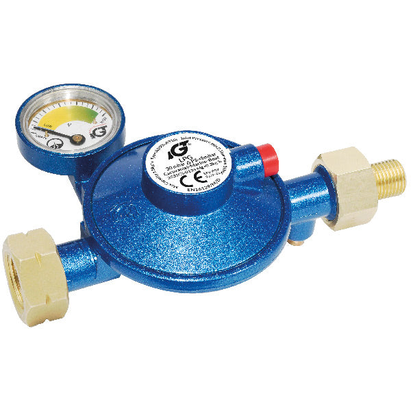 IGT, Gassregulator EN16129-DM med manometer, 30 mbar, 1/4”V, G5, 1094598