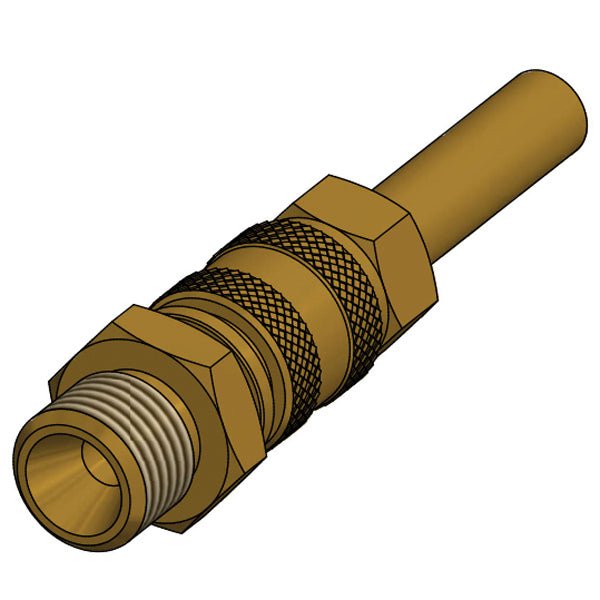 IGT, Gass hurtigkobling Ø8 mm rør - 1/4" utvendig venstre gjenger, Messing