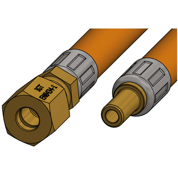 IGT, Gasslange 1,2 m, Ø8 mm rør + 8 mm kobling, EN 16436-2