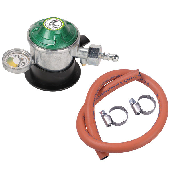 IGT, Gassregulator basic med manometer &amp; 2 meter slange Ø10mm, 35 mm inntak, CE godkjent