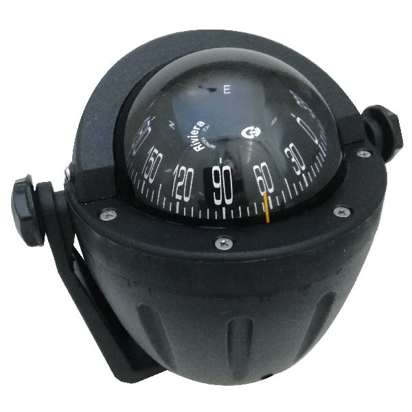 Riviera, brakettmontert Compass Zenith 3”, Sort, Ø 80 mm, 12V