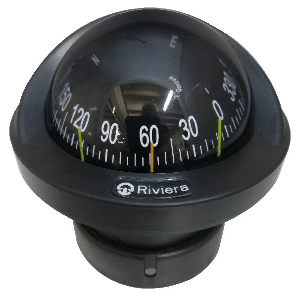 Riviera, Avviklingskompass Artica 2 ¾", svart, 12V, Ø 70 mm, MED 2014/90/EU