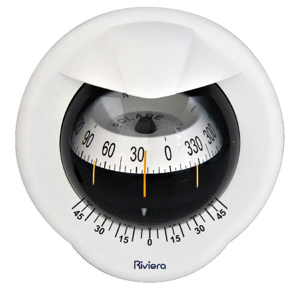 Riviera, Skottmontert Compass Polare, Ø 80 mm, 12V, hvit