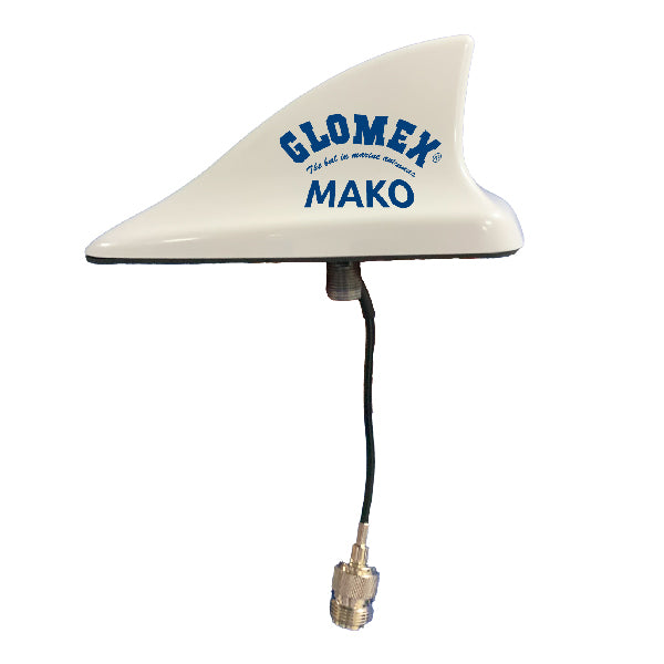 Glomex, Mako VHF-Antenne weiß, 8m Kabel PL259, 3,0 dB, 140 x 70 x 61 mm