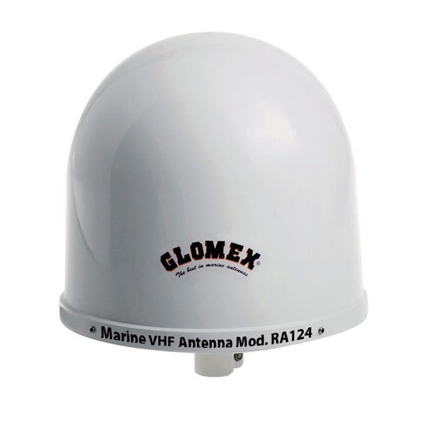 Glomex, RA124 VHF-Antenne mit 9m Kabel, PL259 Stecker & Halterung, 156/162 MHz, 1 dB, 50 Ohm, 30 cm hoch, 430 g