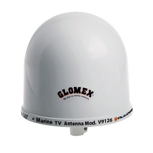 Glomex, V9126 AGCU TV-Antenne mit Kabel, 12/24 VDC AGC-Verstärker, 20 m Koaxialkabel, 1,5 m TV-Kabel, Abdeckbügel