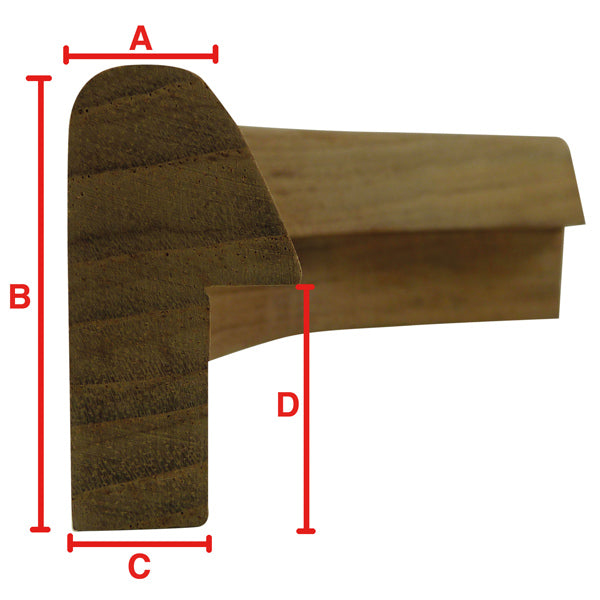 Roca, Hjørne for gulvlister 50/90° teak, 21 mm x 41 mm x 13 mm x 22 mm