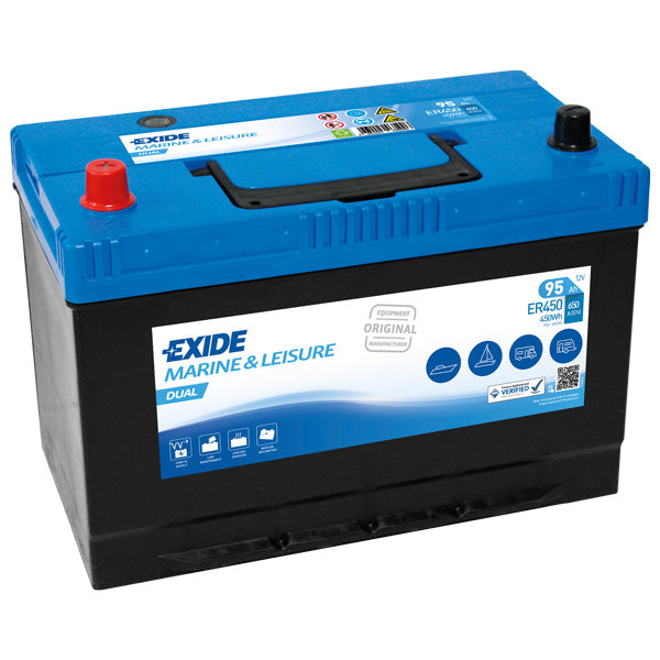 Exide, Doppelbatterie, 95 Ampere, 650 CCA, ER450