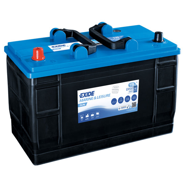 Exide, Doppelbatterie, 115 Ampere, ER550, 550 Wh