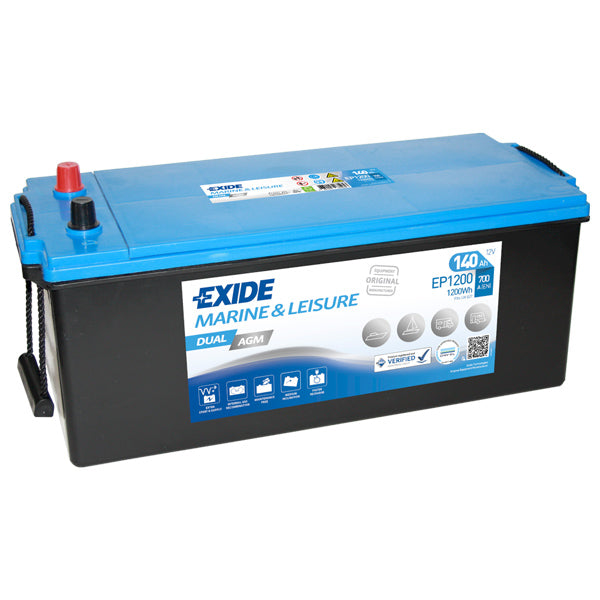 Exide, Doppel-AGM-Batterie 140 Ampere, 700 CCA, EP1200