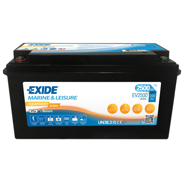 Exide, EV2500 Lithium-Batterie 200A 12,8V 2500Wh - 25,7 kg