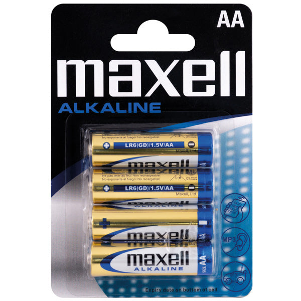 Maxell, Alkalibatterie AA / LR06, 4 Stück