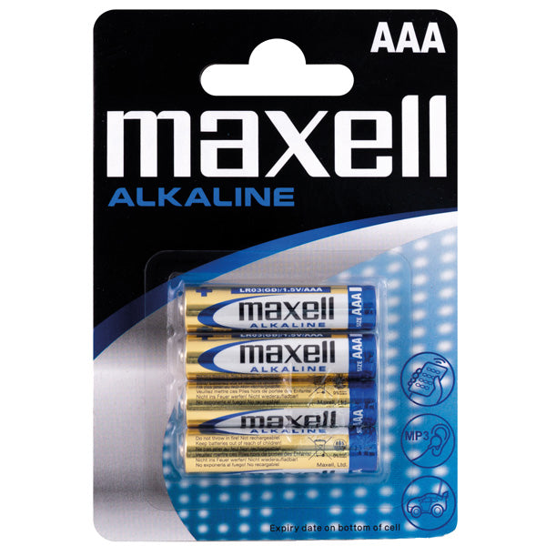 Maxell, Alkalibatterie AAA / LR03, 4 Stück