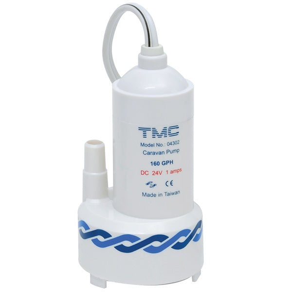 TMC, nedsenkbar pumpe 12V, 10 l/m, 130 x 36 mm, 11 mm slange