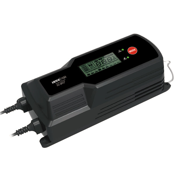 1852, Pro Smart-lader 12/24V - 16/8 Amp, LCD-skjerm, Desulfatering