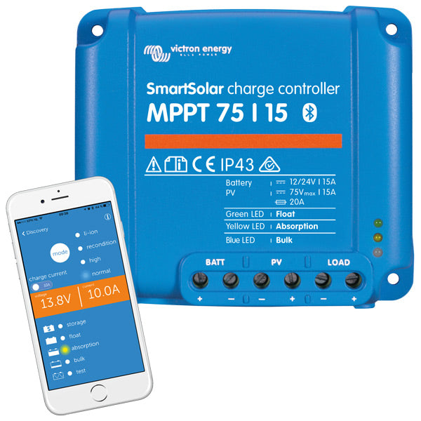 Victron, MPPT-regulator med Bluetooth, 145WP 12V / 290WP 24V, 10A