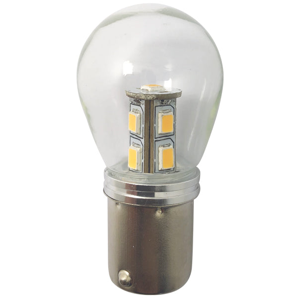 1852, LED-Glühbirne BA15S Ø25x48mm 10-36Vdc dimmbar, 1,6W, 2 Stück