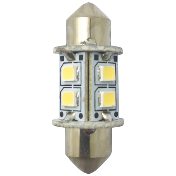 1852, LED-Pinol-Glühbirne 31mm 10-36Vdc kaltweiß, 2 Stück, 6000K, 0.8W