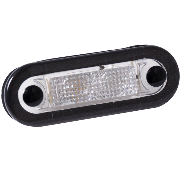 Hella, LED-posisjonslys, 10/33 V, IP67, 0,5 W, 79 mm, 22 mm, Klart glass, 2 LED-er