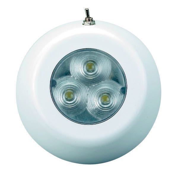 Vanntett LED-taklampe m/bryter, H26mm Ø88mm, 123456