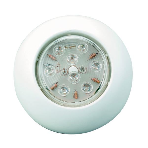 LED taklampe - utenpåliggende, 16 LED, 12V, Ø 110 mm, Høyde 45 mm