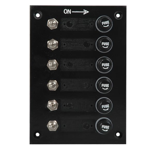 Elektrisk panel 6 kontakter 10A 12V, 113x164 mm