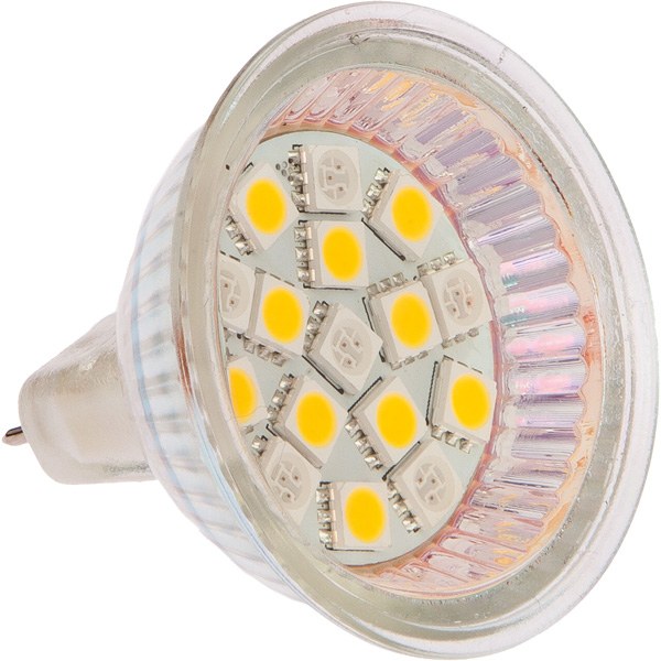 Nautcled, MR16 Dobbelfarget LED-spot, Hvit/Rød, 10-30V, 2700K, 160 Lumen, Ø50 mm