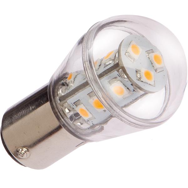 Nautcled, bajonett LED-pære BA15D, 1,6 W, 2700K, 135 Lumen, 10-35 V