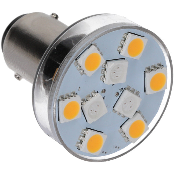 Nautcled, bajonett LED-pære - hvit/rød BA15D, 2700K, 10-35V, 80 Lumen