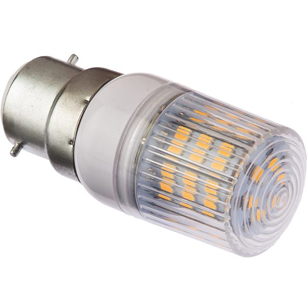 Nautcled, LED-pære B22, 3,6W, 2700K, IP44, 10-35V, 210 lumen