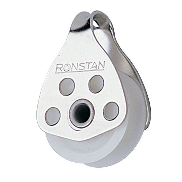 Ronstan, Enkel blokk med oppheng, 25, 300 kg, 800 kg, maks line 6 mm, skivediameter 25 mm