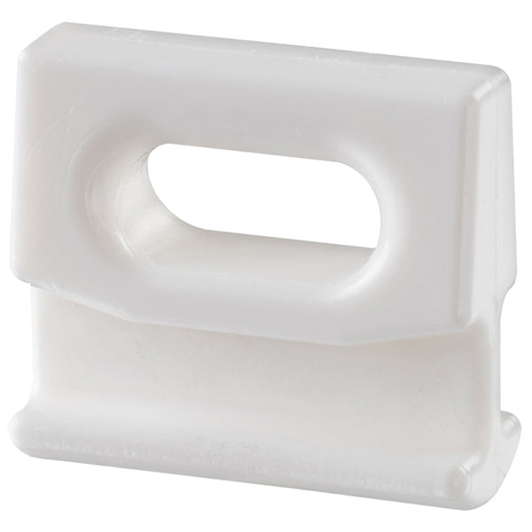 Seilslede med spor 10mm, Hvit nylon, 25 mm x 25 mm x 10 mm x 3 mm