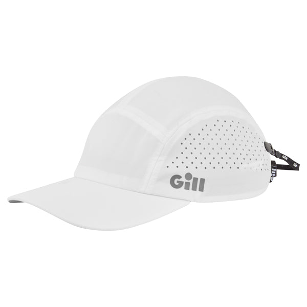 Gill, 156 Verso Cap, Weiß, wasserabweisend Quickdry UV50+, 5 Panel, verstellbare Größe, Sicherheitskordel, 92% Polyester / 8% Spandex