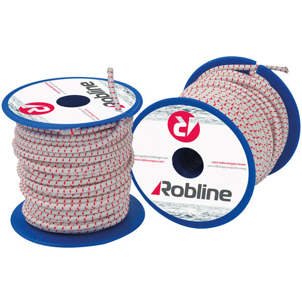 Robline, Mini elastisk snor Sort/Rød/Hvit 4mmx10m, 10 stk.