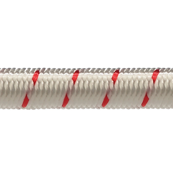 Robline, Elastisk snor 3mm Hvit/Rød 250m, 28 kg