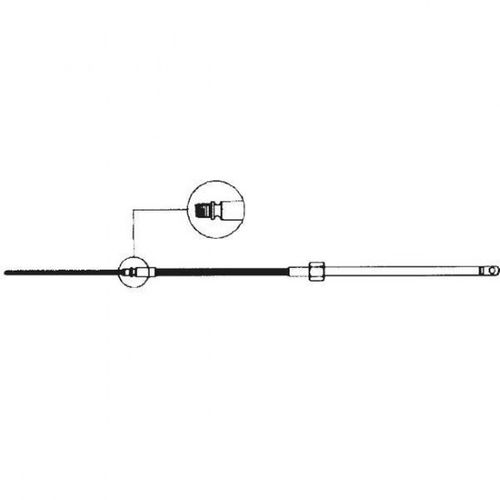 Ultraflex, Styrekabel M58, 7 fot, Øye Ø: 10 mm, Ytre kabel Ø: 12,5 mm, Innerkabel Ø: 6 mm