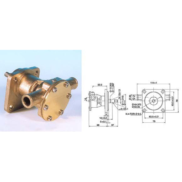 Kühlwasserpumpe mit Flansch für Motor ST123, 1515116 - 1515270