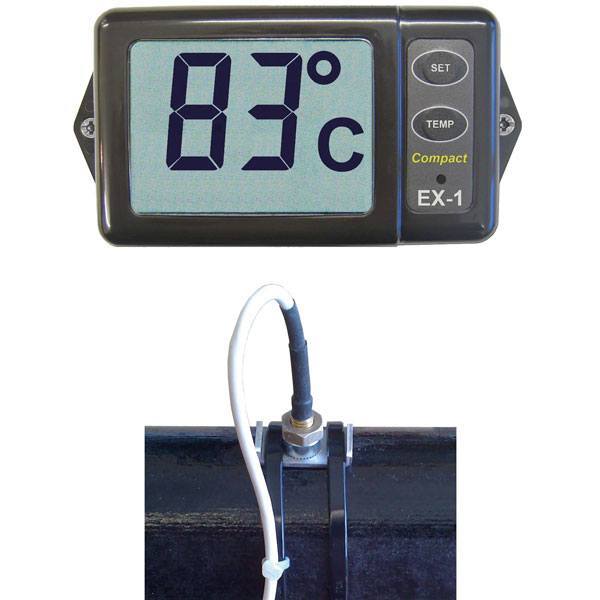 NASA, Eksostemperaturalarm EX-1 med display og sensor 5 m, -35 til 170 °C, 8-15 V