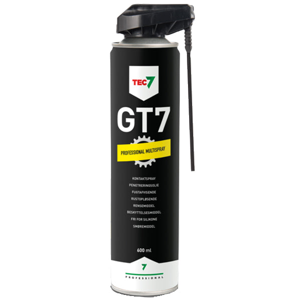 Tec7, GT7 Universalspray, 600 ml - Fuktighetsavvisende, Rustfjerner, Penetrerende olje, Smøremiddel, Kontaktspray