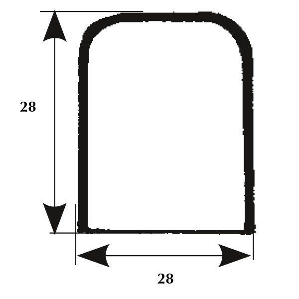 Mittelstück Edelstahl, b=28 l=80 h=28mm