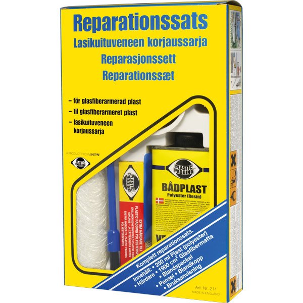 Kunststoff-Polster, Reparatursatz Glasfaser 4 Stück