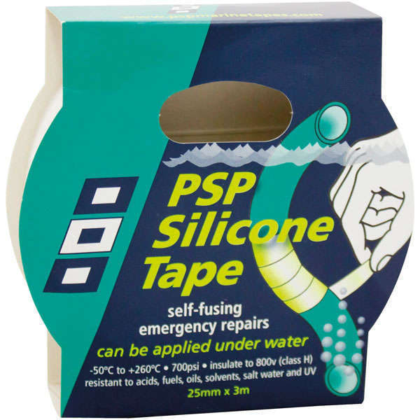 PSP, silikontape 25 mm, hvit, 3,0 m