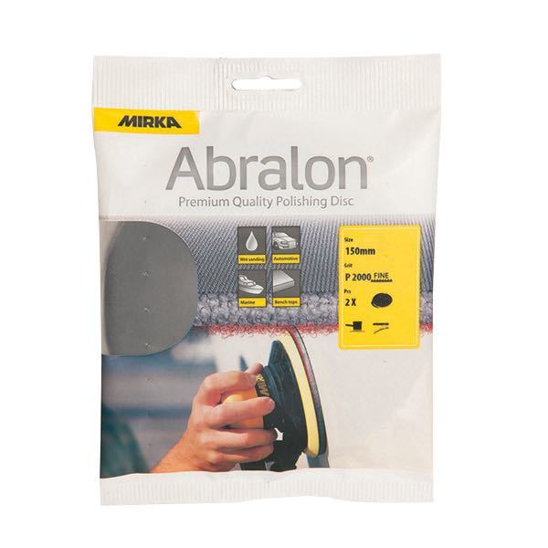 Mirka, Abralon m/borrelås ø150mm P2000, 2 stk