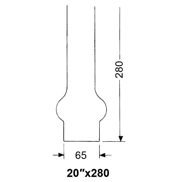 DHR, Lampeglass 20''' x 280 mm, Ø 65,0 mm