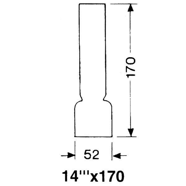 DHR, Lampenglas 14''' x 170mm, Ø 52,0 mm